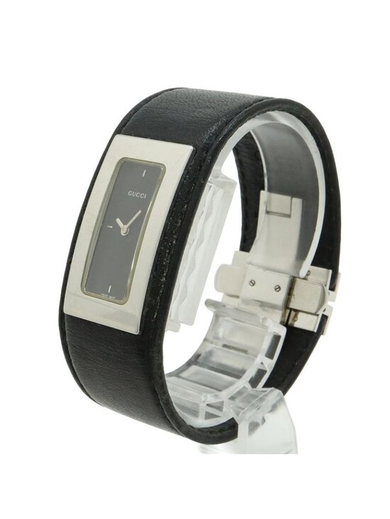 Gucci Black Dial SS Leather Quartz Watch main image 4